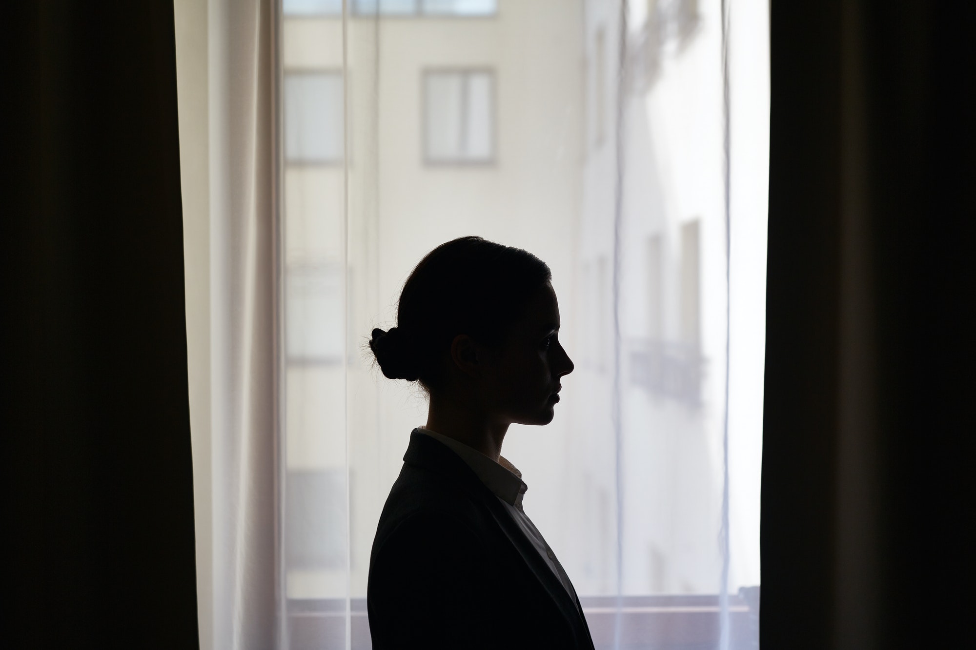 Silhouette of businesswoman